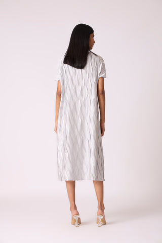 Valerie Satin Dress - Platinum Grey