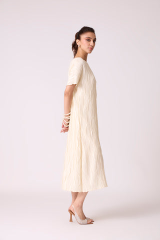Valerie Satin Dress - Cream