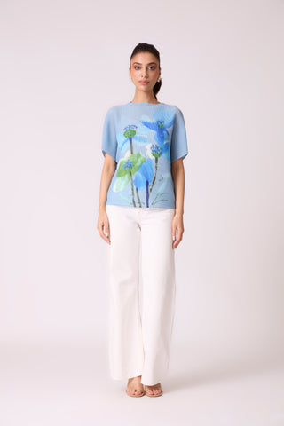 Liva Floral Top - Blue