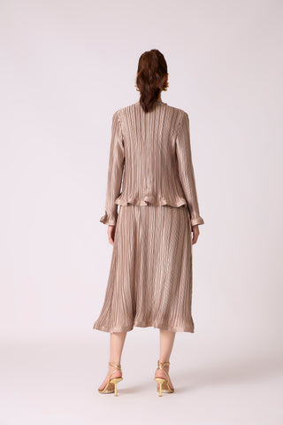 Celestine Satin Overlay Dress - Taupe