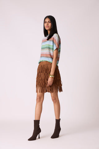 Liva Print Top - Blue Green