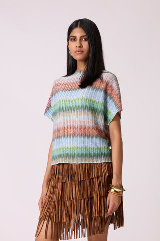 Liva Print Top - Blue Green