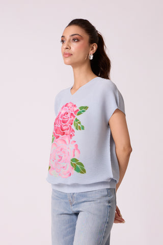 Elosie Rose Top - Powder Blue