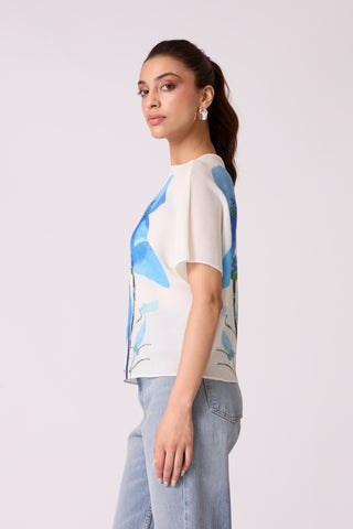 Liva Floral Top - White