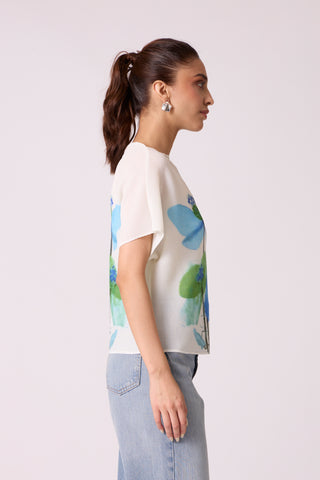 Liva Floral Top - White