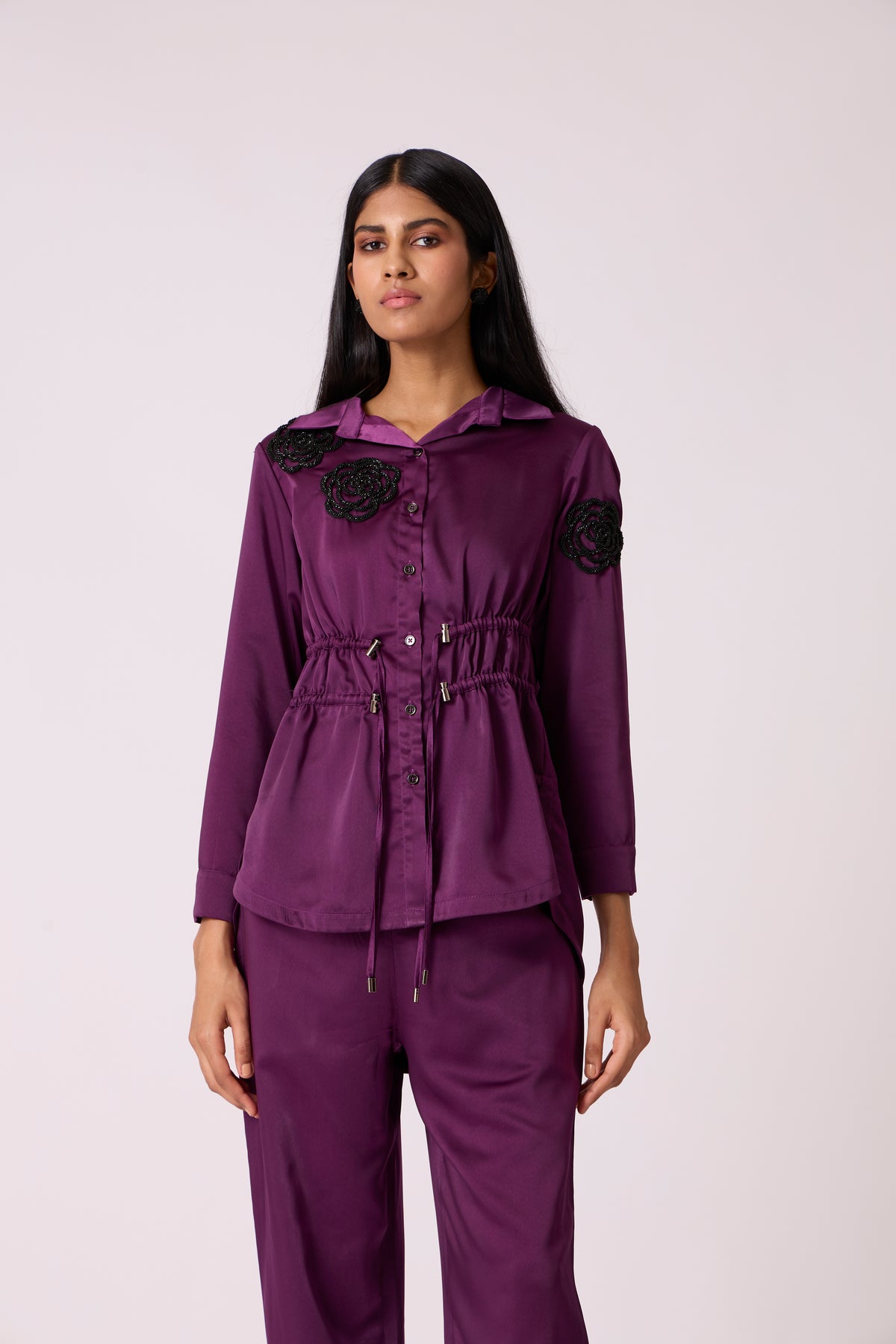 Demi Applique Shirt - Purple