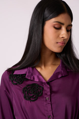 Demi Applique Shirt - Purple