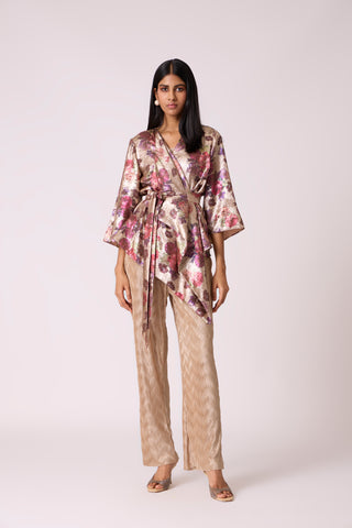 Vanessa Satin Pants - Champagne Beige