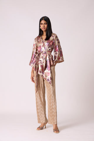 Vanessa Satin Pants - Champagne Beige