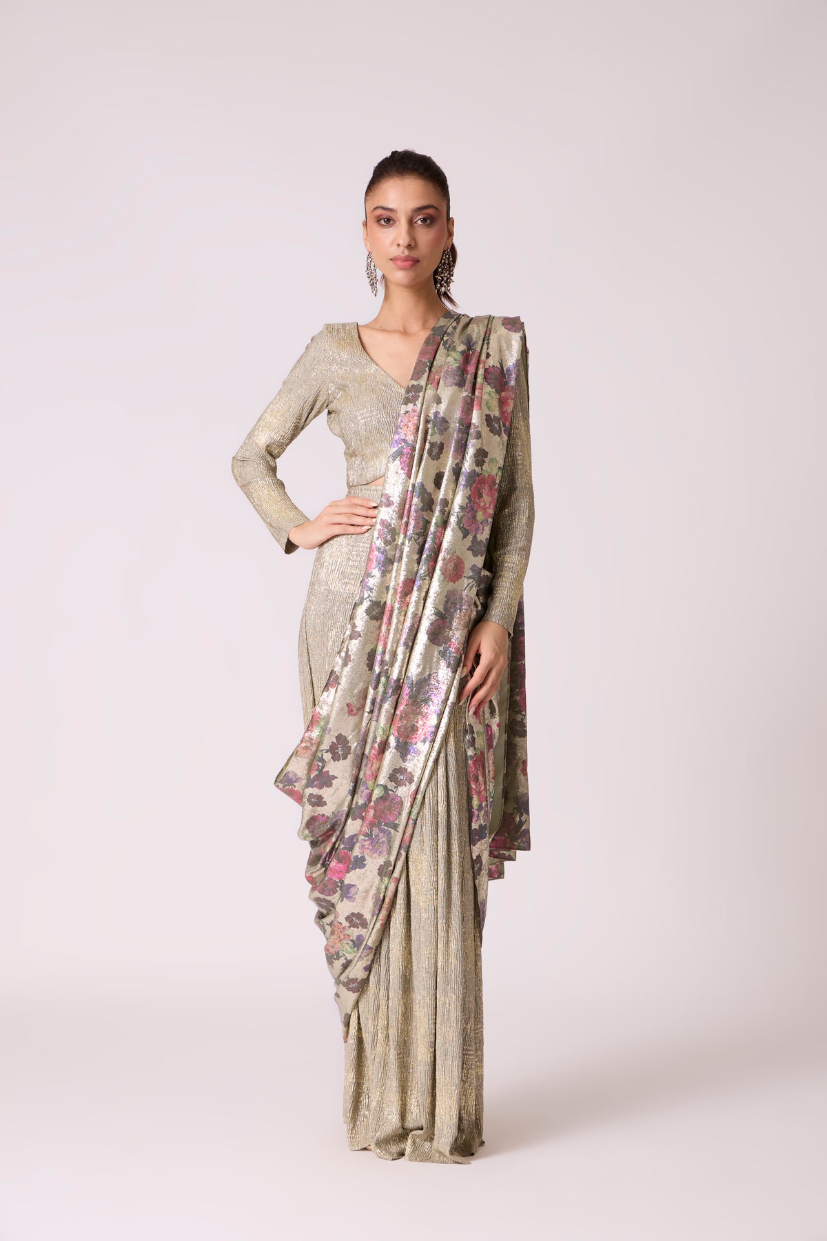 Annika Saree with Blouse - Beige