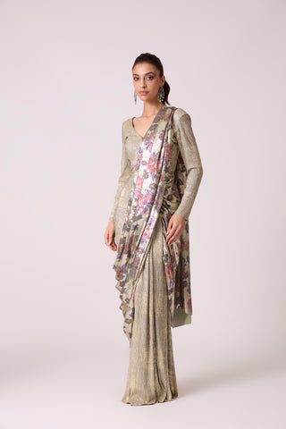Annika Saree with Blouse - Beige