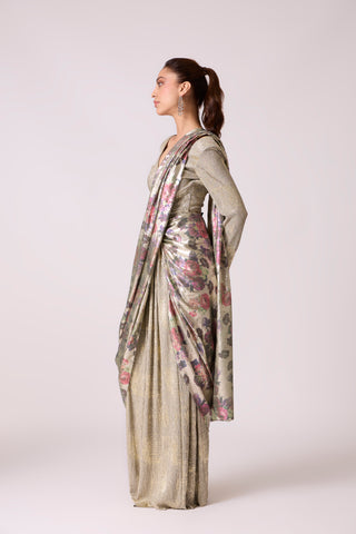 Annika Saree with Blouse - Beige