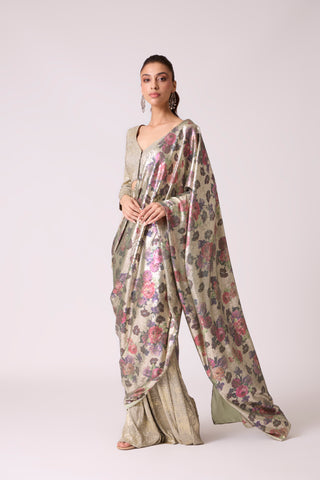 Annika Saree with Blouse - Beige