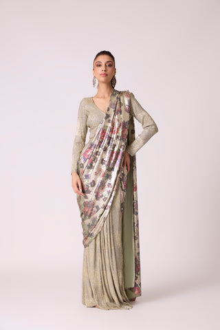 Annika Saree with Blouse - Beige