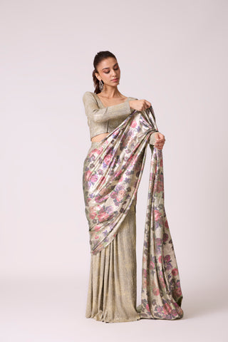 Annika Saree with Blouse - Beige