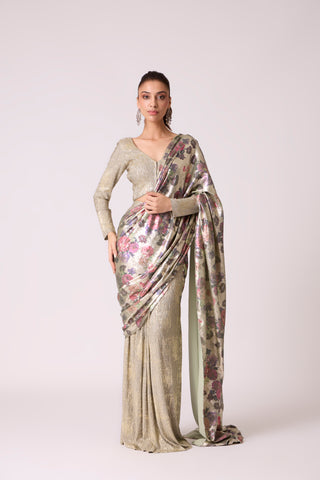 Annika Saree with Blouse - Beige