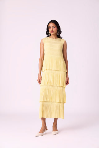 Nadia Tier Dress - Light Yellow