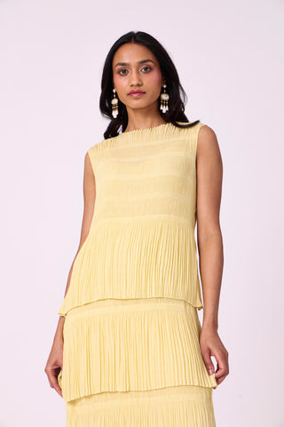 Nadia Tier Dress - Light Yellow