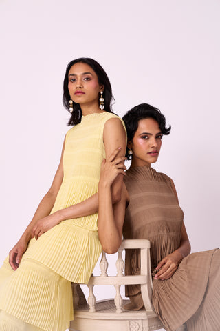 Nadia Tier Dress - Light Yellow