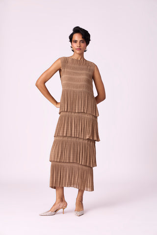 Nadia Tier Dress - Taupe