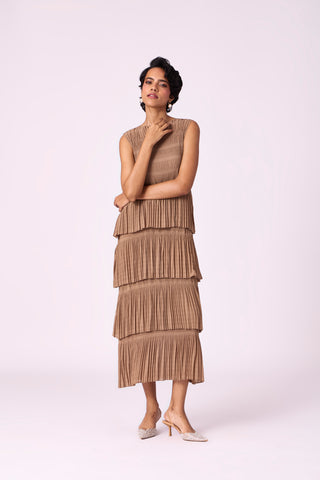 Nadia Tier Dress - Taupe