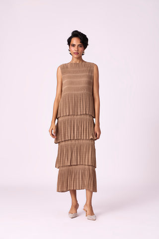 Nadia Tier Dress - Taupe