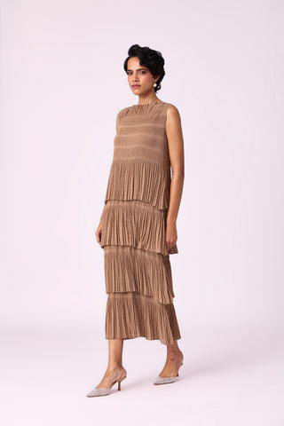 Nadia Tier Dress - Taupe