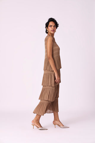 Nadia Tier Dress - Taupe