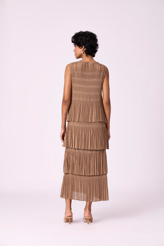 Nadia Tier Dress - Taupe