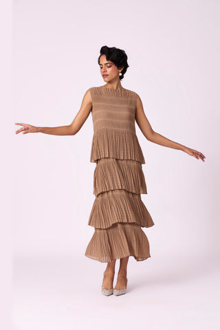 Nadia Tier Dress - Taupe