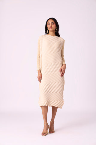 Vera Chevron Dress - Cream