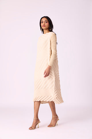 Vera Chevron Dress - Cream