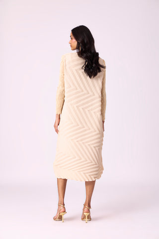 Vera Chevron Dress - Cream