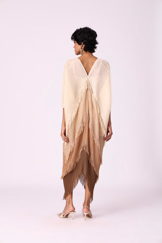 Kimono Fringe Dress - Brown