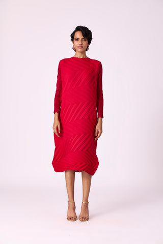 Vera Chevron Dress - Red