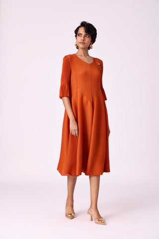 Felicia Dress - Rust Orange