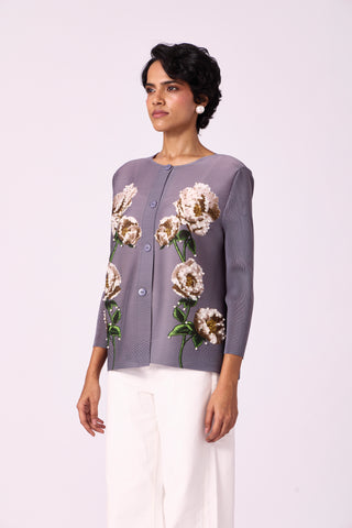 Aliz Floral Shirt - Grey