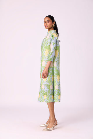 Hester Floral Dress - Light Blue