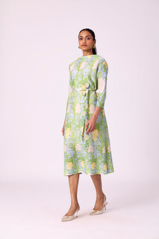 Hester Floral Dress - Light Blue
