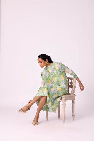 Hester Floral Dress - Light Blue