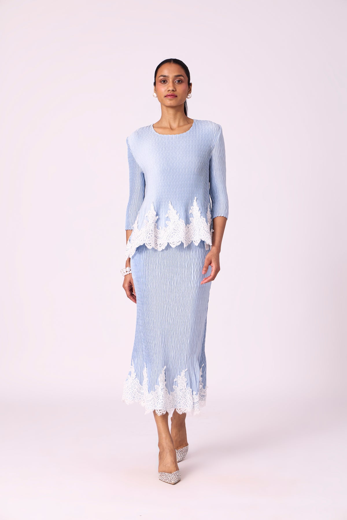 Leona Skirt Set - Ice Blue