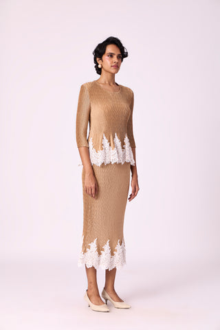 Leona Skirt Set - Golden Taupe