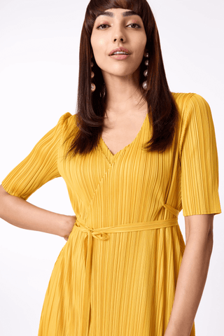 Isabella Wrap Dress - Yellow