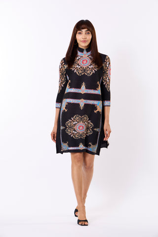 Nora Print Dress - Black