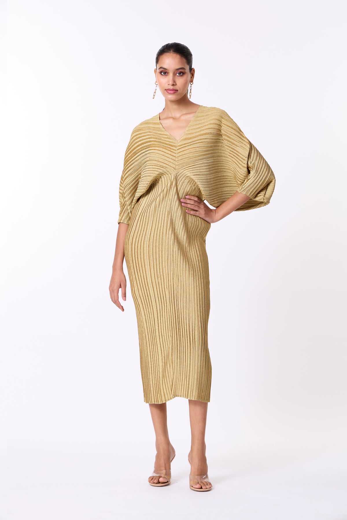 Aika Metallic Dress - Gold