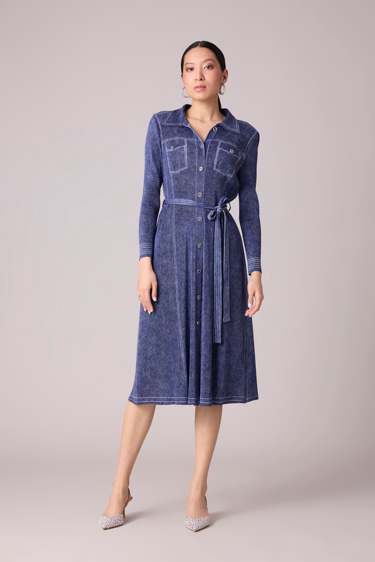 Levy Denim Wash Dress - Blue