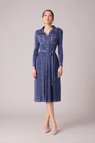 Levy Denim Wash Dress - Blue