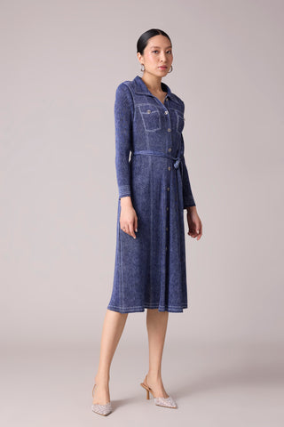 Levy Denim Wash Dress - Blue