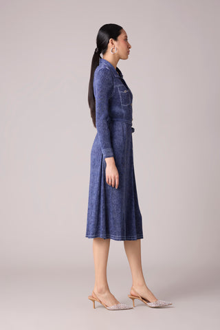 Levy Denim Wash Dress - Blue