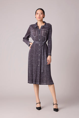 Levy Denim Wash Dress - Dark Grey